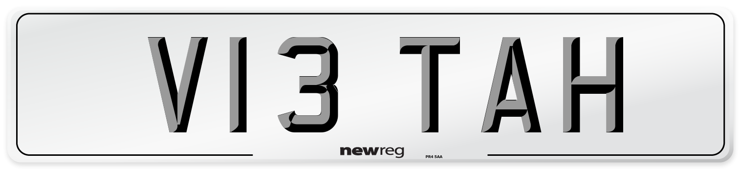 V13 TAH Number Plate from New Reg
